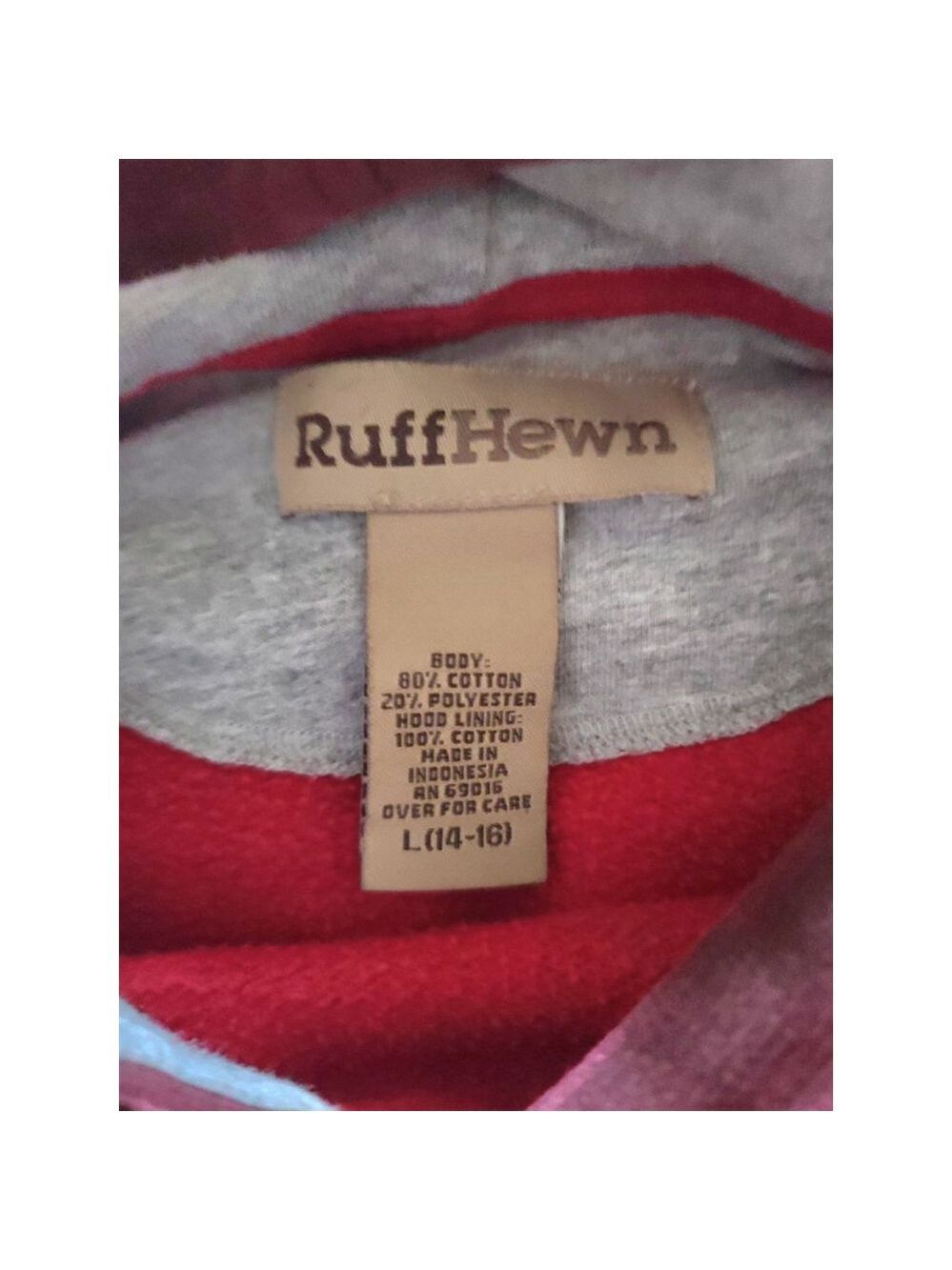 Ruff Hewn Red Brown Boy's Hoodie L 14-16 - Picture 6 of 6